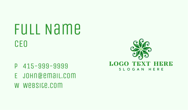 Eco Floral Leaves Business Card Design Image Preview