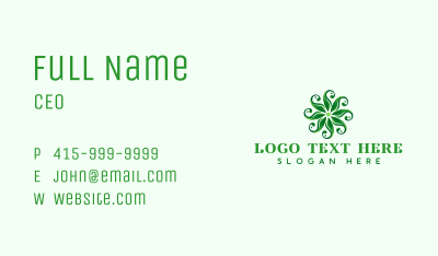 Eco Floral Leaves Business Card Image Preview