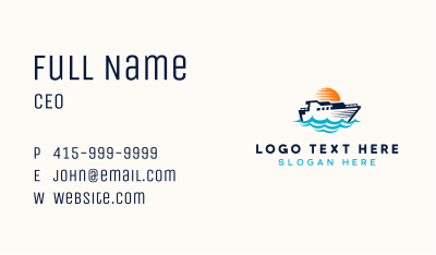 Cruise Getaway Travel Business Card Image Preview