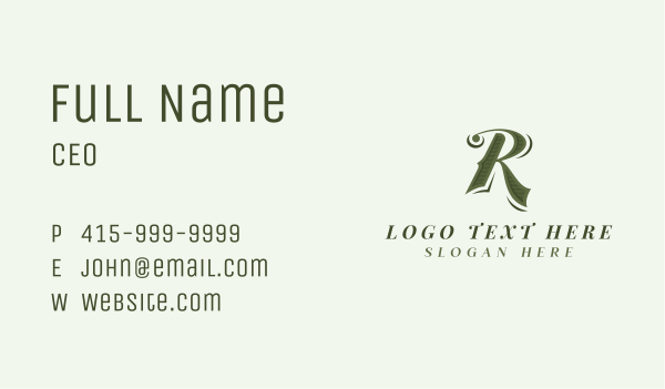 Fashion Designer Letter R Business Card Design Image Preview