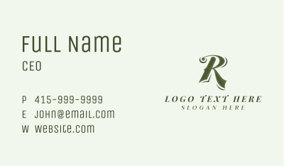 Fashion Designer Letter R Business Card Image Preview