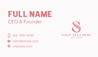 Pink Salon Letter S Business Card Design