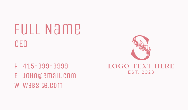 Pink Salon Letter S Business Card Design Image Preview