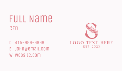 Pink Salon Letter S Business Card Image Preview