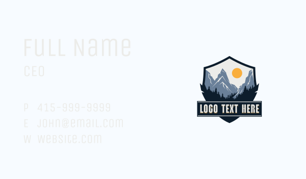 Mountain Outdoor Shield Business Card Design Image Preview