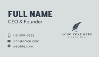 Writing Feather Quill Business Card Image Preview