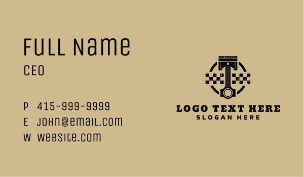 Rustic Piston Tool Business Card Design Image Preview