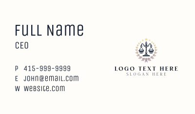 Justice Scale Paralegal Business Card Image Preview