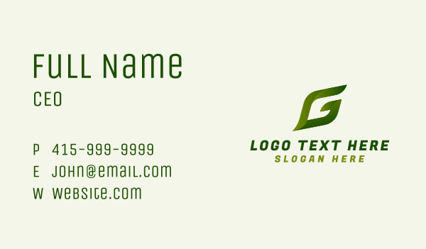 Herbal Letter G Business Card Design Image Preview