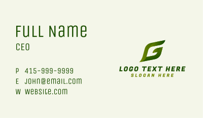 Herbal Letter G Business Card Image Preview