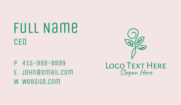Organic Green Sprout Leaves Business Card Design Image Preview