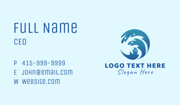 Beach Surfing Wave  Business Card Design Image Preview