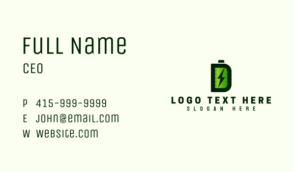 Energy Power Charge Business Card Design Image Preview