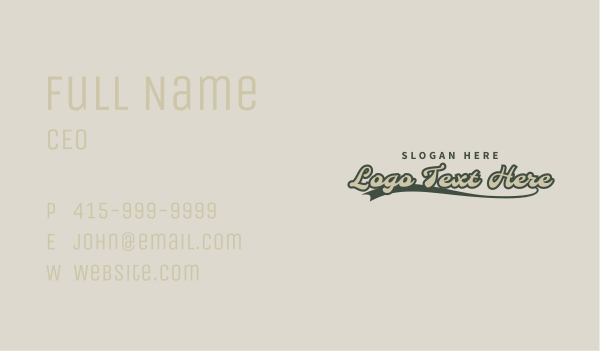 Casual Script Wordmark Business Card Design Image Preview