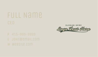 Casual Script Wordmark Business Card Image Preview