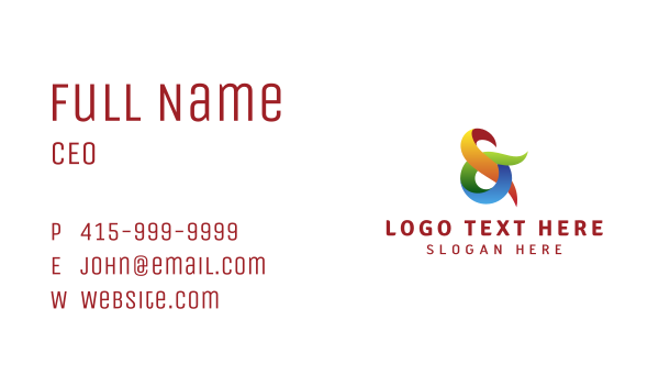 Modern Ampersand Symbol Business Card Design Image Preview