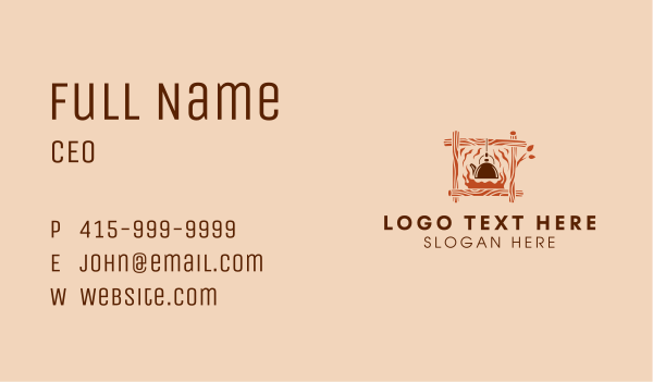 Fire Cooking Kettle Business Card Design Image Preview