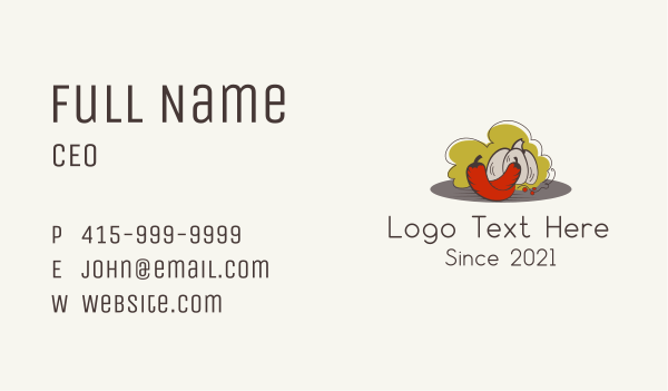 Organic Chili Ingredients Business Card Design Image Preview
