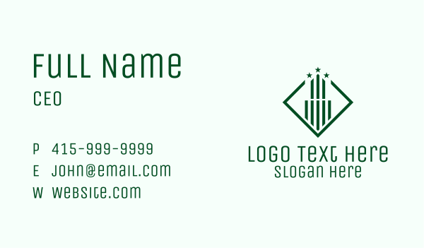 Green Star Tower Business Card Design Image Preview