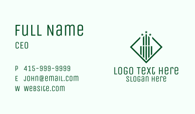 Green Star Tower Business Card Image Preview