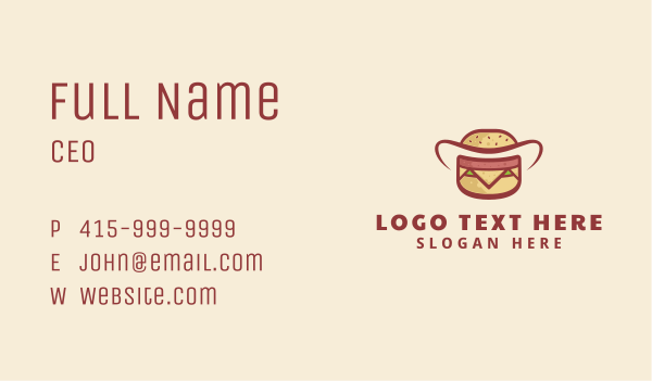 Burger Hat Fast Food Business Card Design Image Preview