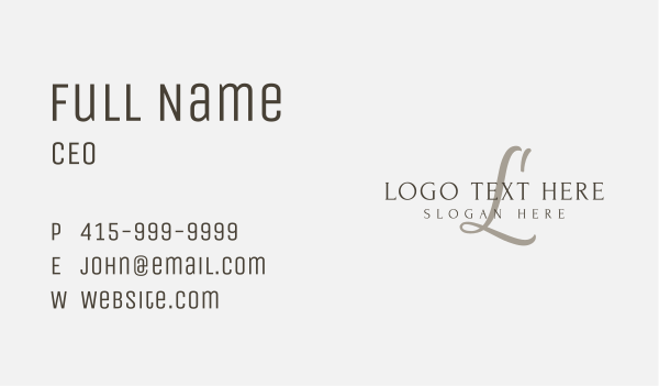 Elegant Boutique Lettermark Business Card Design Image Preview