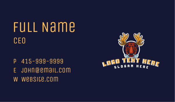 Wild Angry Moose Gaming Business Card Design Image Preview