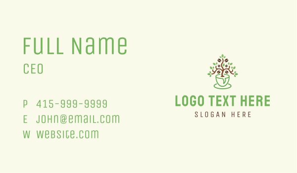 Natural Coffee Plant Business Card Design Image Preview