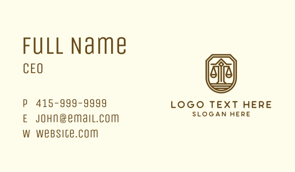 Judiciary Scale Badge Business Card Design Image Preview