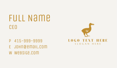 Golden Dodo Bird Business Card Image Preview