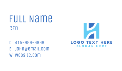 Blue Architectural H Business Card Image Preview