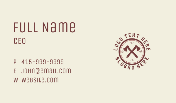 Cross Axe Hipster Business Card Design Image Preview