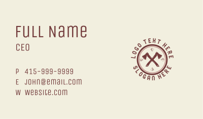 Cross Axe Hipster Business Card Image Preview