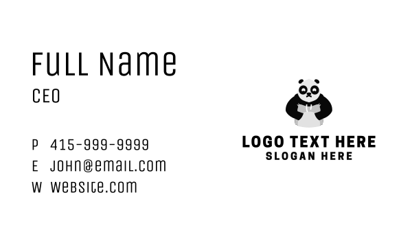 Hooded Panda Bear Business Card Design Image Preview