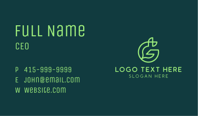 Green Environmental Letter G Business Card Image Preview