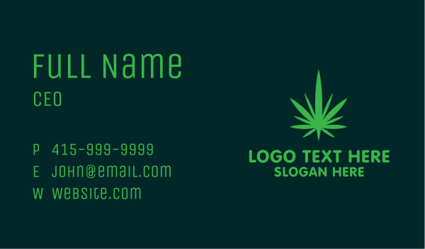 Weed Marijuana Therapy Leaf Business Card Design Image Preview