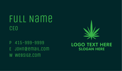 Weed Marijuana Therapy Leaf Business Card