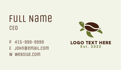 Turtle Coffee Bean Business Card Image Preview