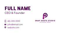 Purple Technology Letter P Business Card Design