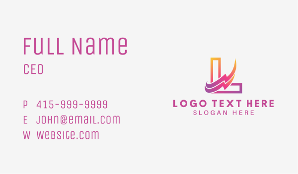 Electric Lightning Letter L Business Card Design Image Preview