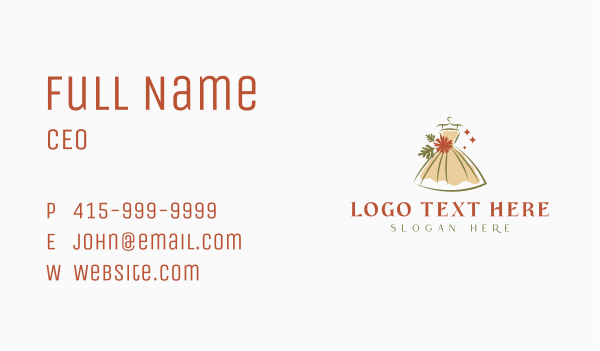 Floral Fashion Dress Business Card Design Image Preview