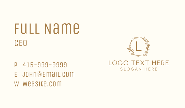 Ornamental Wreath Letter Business Card Design Image Preview
