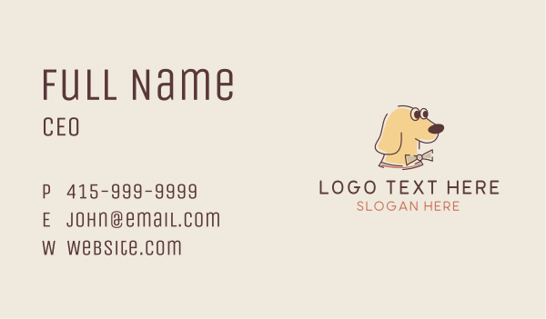 Dog Pet Bowtie Business Card Design Image Preview