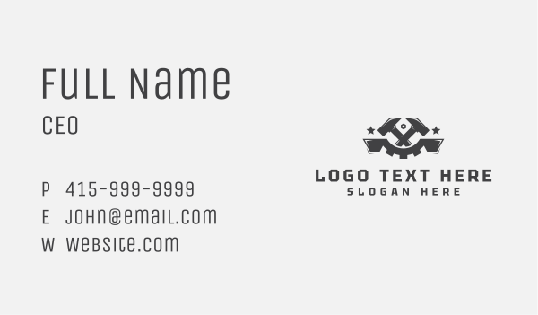 Hammer Gear Mechanic Tools Business Card Design Image Preview