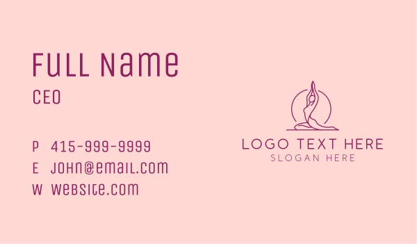 Yoga Woman Fitness Business Card Design Image Preview