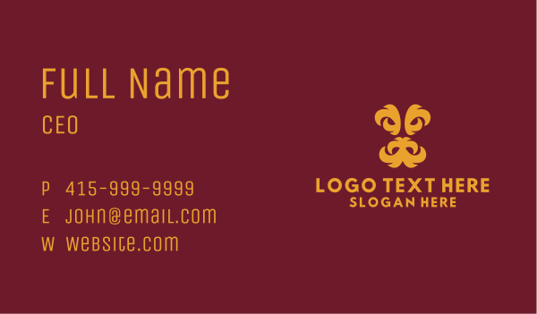 Minimalist Dragon Face Business Card Design Image Preview
