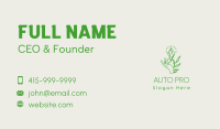 Green Leaves Crystal Hands Business Card Design