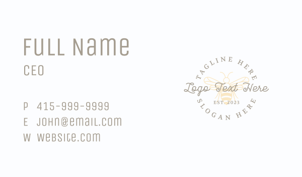 Natural Bee Wordmark  Business Card Design Image Preview