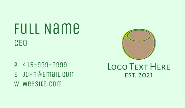 Coconut Line Art Business Card Design Image Preview