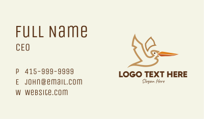 Pelican Flying Bird  Business Card Image Preview